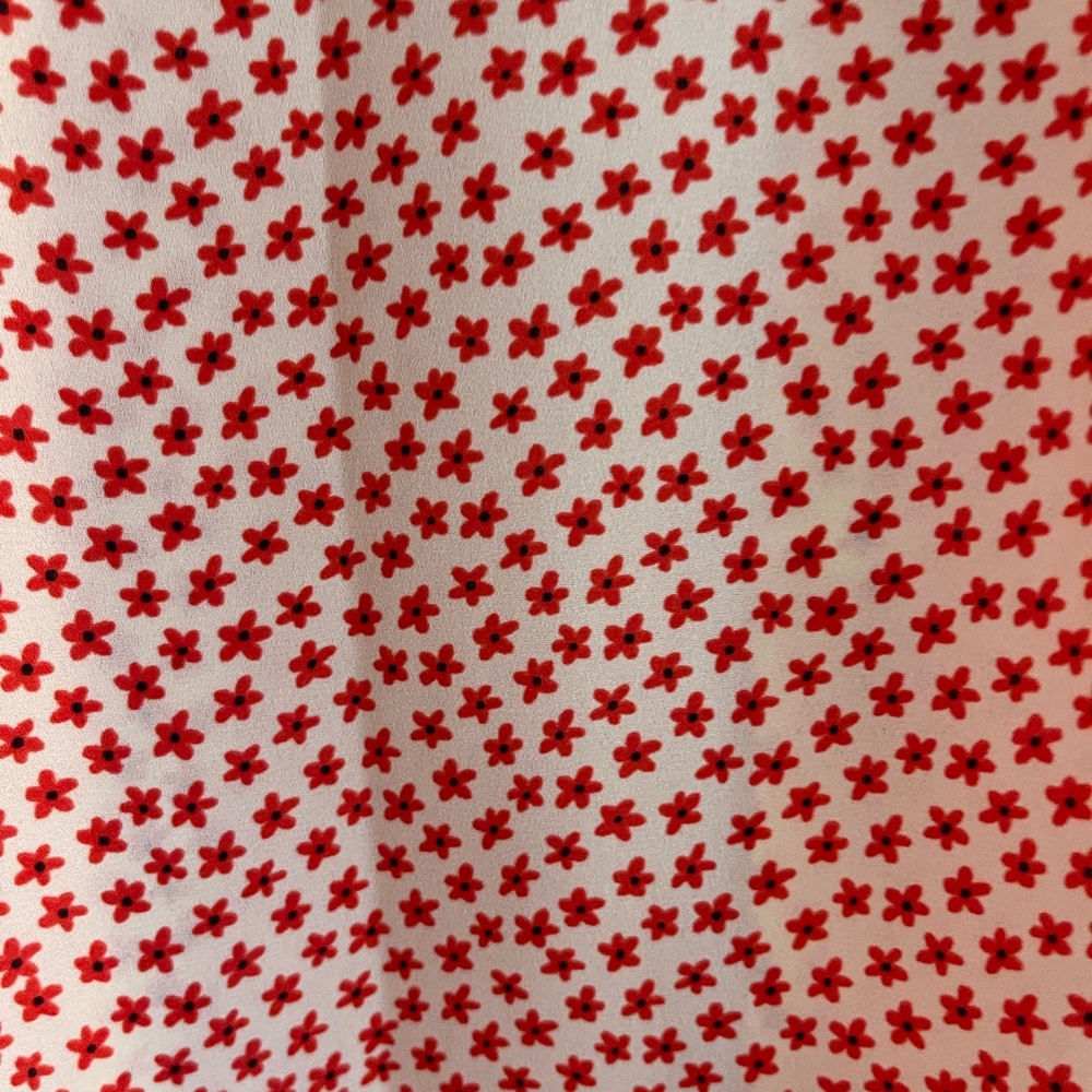 CAbi Red Floral V-Neck Blouse with Button Front - Picture 5 of 6